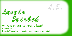 laszlo szirbek business card