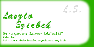 laszlo szirbek business card